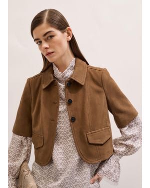 ME+EM The Everyday Short Sleeve Jacket - Brown