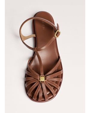 ME+EM Caged T-Bar Sandal - Brown