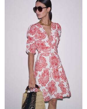 ME+EM Fit & Flare Twist Detail Cheesecloth Short Dress Soft - Red