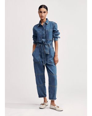 ME+EM Denim Jumpsuit + Belt - Blue