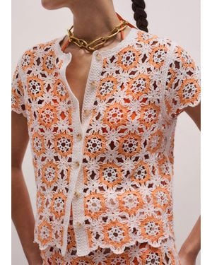 ME+EM Floral Crochet Beach Button Through Baby Tee Sunny-Multi - Multicolour