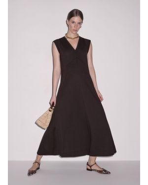 ME+EM V Neck A Line Maxi Dress - White