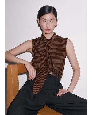 ME+EM Impossibly Soft Sleeveless Tee + Tie Pecan - Multicolour