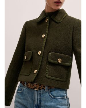 ME+EM Straight Cropped Bound Jacket - Green