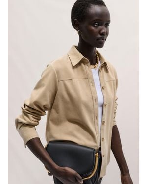 ME+EM Luxe Suede Straight Shirt - Multicolour
