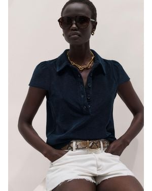 ME+EM Towelling Polo Shirt - Blue