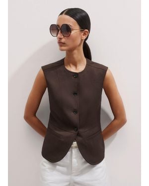ME+EM Linen Blend Deconstructed Vest - Multicolour