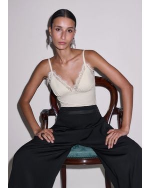 ME+EM Lace Trim Cami - Black