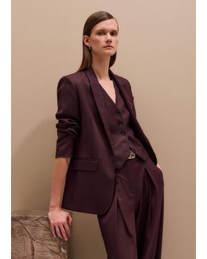 ME+EM Luxe Sharp Shoulder Blazer - Purple