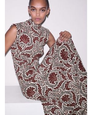 ME+EM Rising Wildflowers Print Fit And Flare Maxi Dress Cinnamon Multi - Multicolour