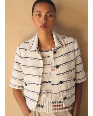 ME+EM Italian Cotton Blend Short Jacket - Brown