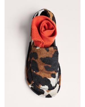 ME+EM Cow Print Travel Loafer Dark Multi - Red