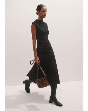 ME+EM Crepe Jersey High Neck Midi Dress - White