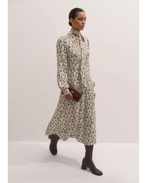 ME+EM Jacquard Cottage Garden Print Maxi Shirt Dress + Belt - Natural