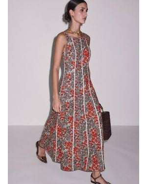 ME+EM Cotton Collaged Meadow Print Maxi Dress-Multi - White