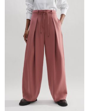 ME+EM Tailored Wide Tapered Trouser + Belt - Pink