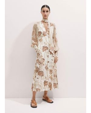 ME+EM Hydrangea Print Maxi Dress + Tie - Natural