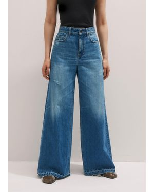 ME+EM Distressed Ultimate Wide-Leg Jean Authentic - Blue