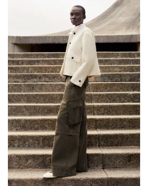 ME+EM Wide-Leg Cargo Trouser - Natural