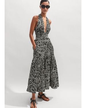 ME+EM Cheesecloth Paisley Print Maxi Dress - White