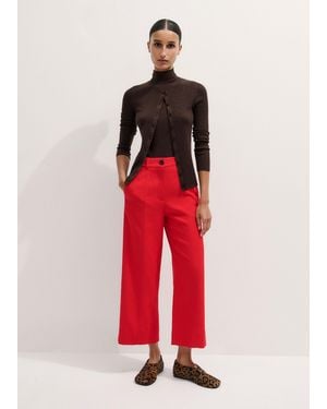 ME+EM Pop Color Straight Crop Pant - Red