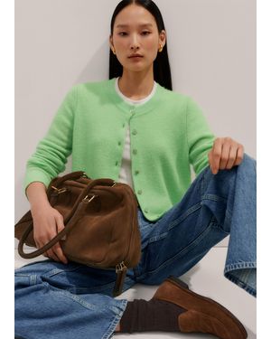 ME+EM Responsible Alpaca Crop Cardigan - Green