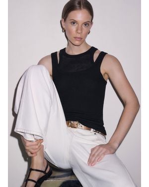 ME+EM Double Layer Slim Vest Set - Black