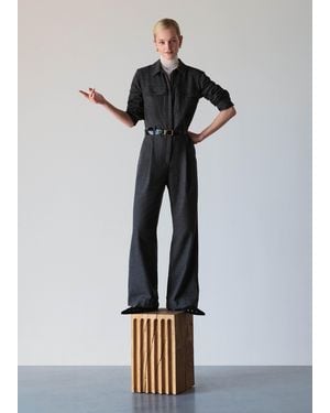 ME+EM Flannel Work Appropriate Boiler Suit - Multicolor