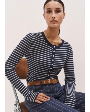 ME+EM Merino Cashmere Barely There Henley Jumper - Grey