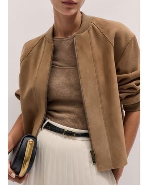 ME+EM Luxe Bonded Swing Jacket - Brown
