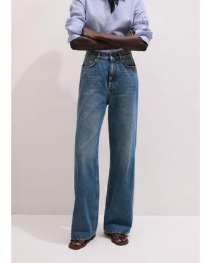 ME+EM Ultra High Waist Straight Leg Jean - Blue