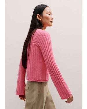 ME+EM Cashmere Lofty Rib Jumper - Pink