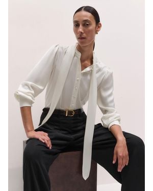 ME+EM Layering Blouse + Tie - Natural