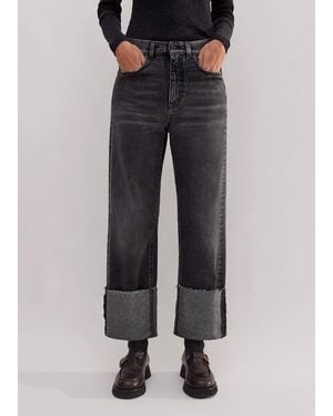 ME+EM Authentic Relaxed Deep Turn-Up Denim Jeans - Grey