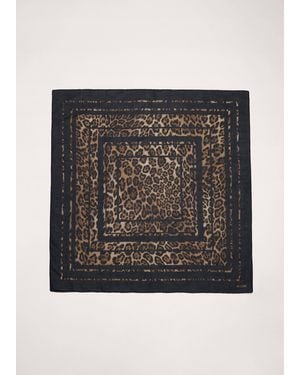 ME+EM Border Scarf Dark Multi - Black