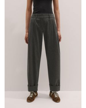 ME+EM Clever Pinstripe Trouser - Black