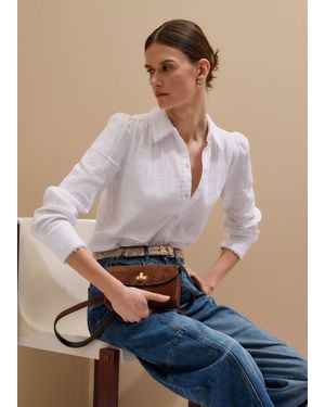 ME+EM Cheesecloth Trim Detail Shirt - Multicolour