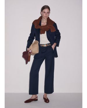 ME+EM Straight Crop Trouser - Blue