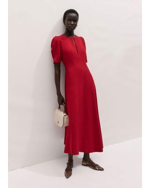 ME+EM Paneled Fit And Flare Maxi Dress Ruby - Red