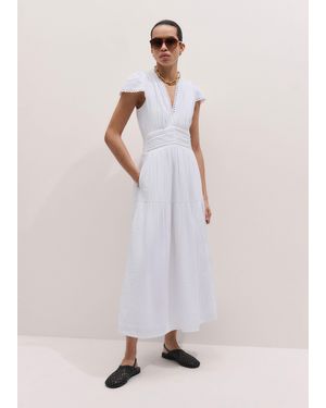 ME+EM Cheesecloth Fit And Flare Maxi Dress - Natural