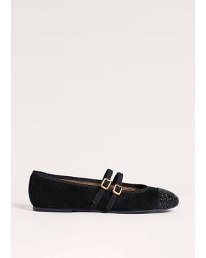 ME+EM Crystal Round Toe Ballerina - White