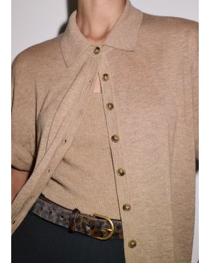 ME+EM Cashmere Relaxed Knit Shirt Camel Melange - Brown