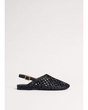 ME+EM Round Woven Slingback - Black