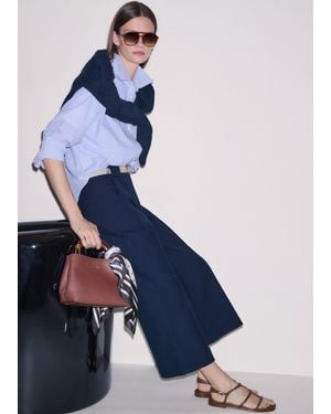 ME+EM Straight Crop Pant - Blue
