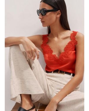 ME+EM Silk+Lace Camisole Top - Multicolour