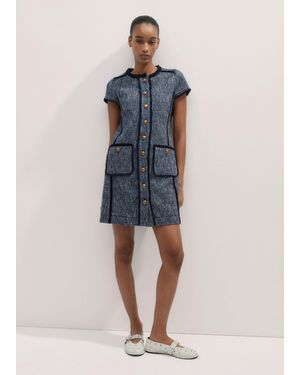 ME+EM Tweed Mini Dress - Blue