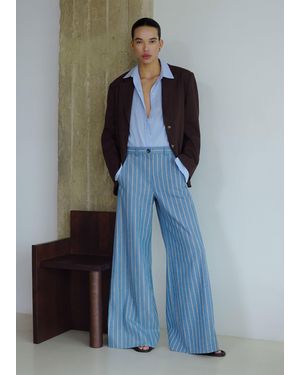 ME+EM Wide-Leg Pant - Blue
