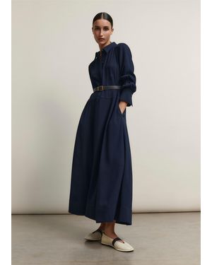 ME+EM Panelling Detail Maxi Shirt Dress - Blue