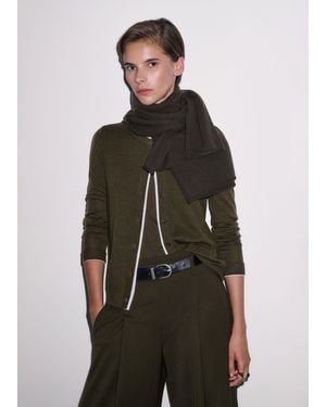 ME+EM Barely There Contrast Slim Cardigan Rich-Soft - Green