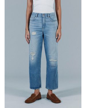 ME+EM Authentic Relaxed Rip + Repair Jean - Blue